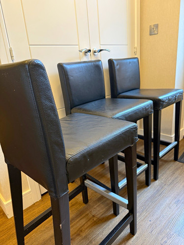 Set black leather - of, 3