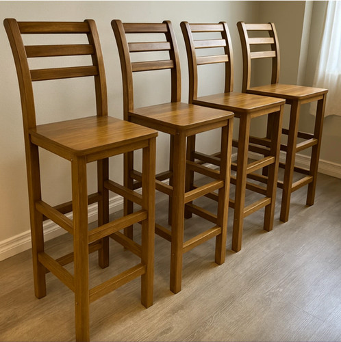 Wooden bar stools set - set, 4
