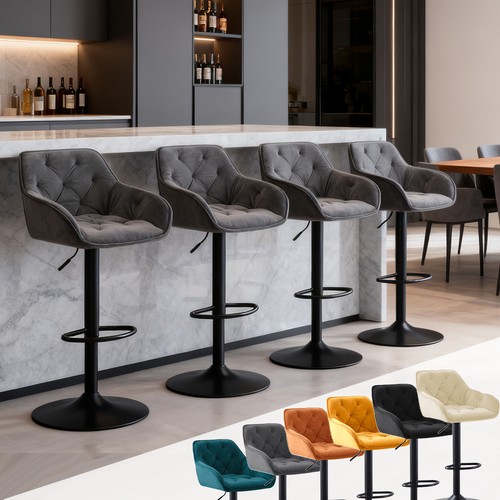 Set bar stools velvet - of,