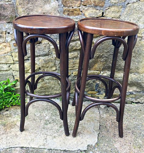 Pair thonet style dark wood - pair,