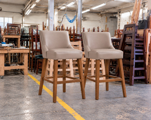 Pair upholstered bar stools - pair,
