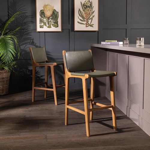 Leather bar stool - bar,