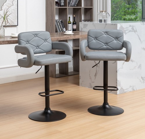 Set grey bar stools plush - set,