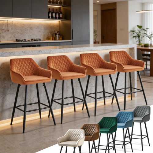Set bar stools velvet - set, of