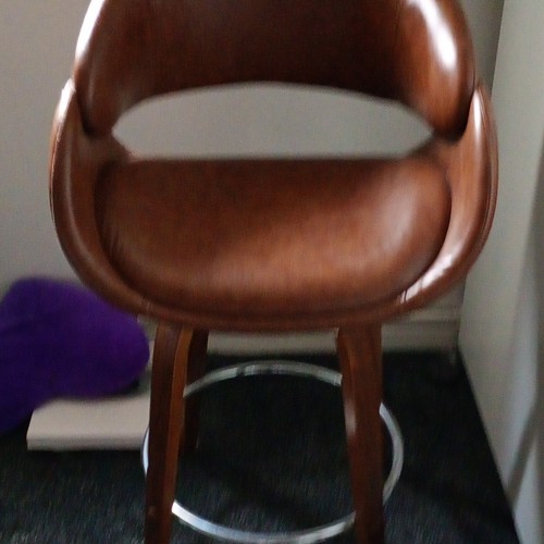 Dunelm brown bar stool - stool, chrome