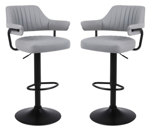 Grey plush bar stools gas - grey,