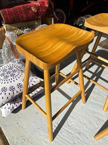 Set oak stools - of,
