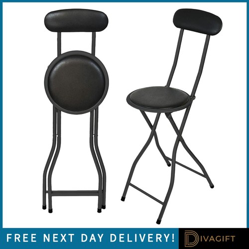 Black padded folding high back - folding,