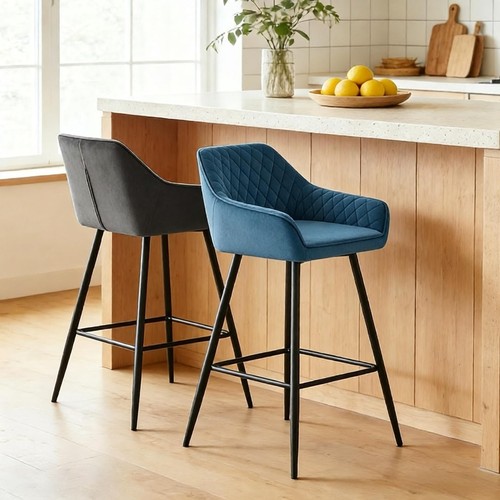 Set velvet bar chairs - of, 2/4