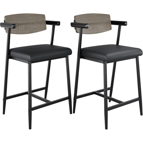 Set leather bar stools - of,