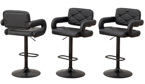 Black bar stools - 3,