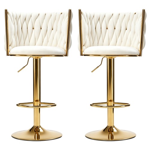 Luxury bar stools - gold, woven