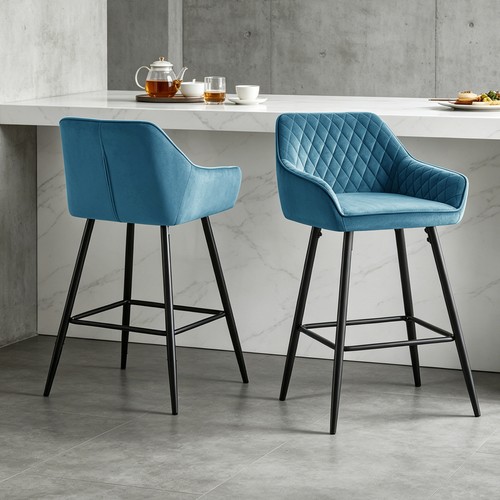 Set velvet bar chairs - of,