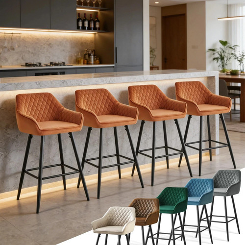 Set bar stools velvet - 2/4,
